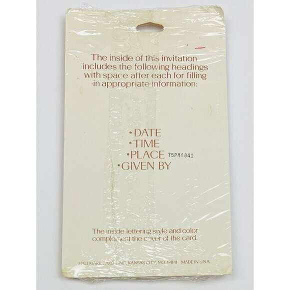 VTG 1970s 8pk HALLMARK Luncheon Party INVITATIONS Fruit Basket NIP NEW SEALED - Picture 2 of 4